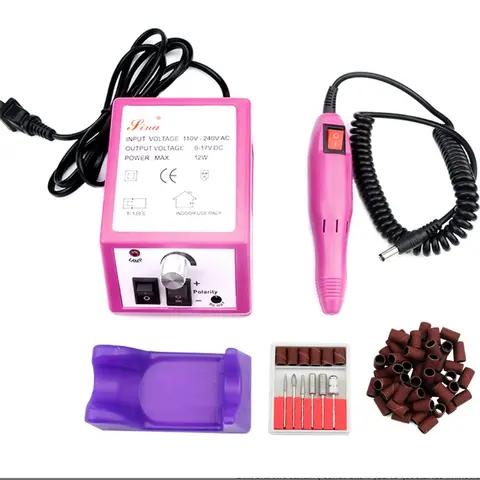 Professional Compact Lightweight Electric Nail Drill Set - Gentle Manicure Tool with 0-20,000 rpm Motor, Adjustable Speed, 6 Bits, Forward/Backward Function for Grinding, Filing, Polishing & Acrylic Gel Exfoliating