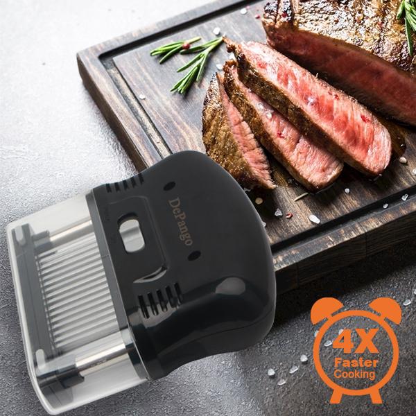 DePango Meat Tenderizer with 48 Stainless Steel Blades, Ergonomic Handle for Easy Pressing, Detachable Design for Thorough Cleaning, Ideal for Beef, Pork, Chicken