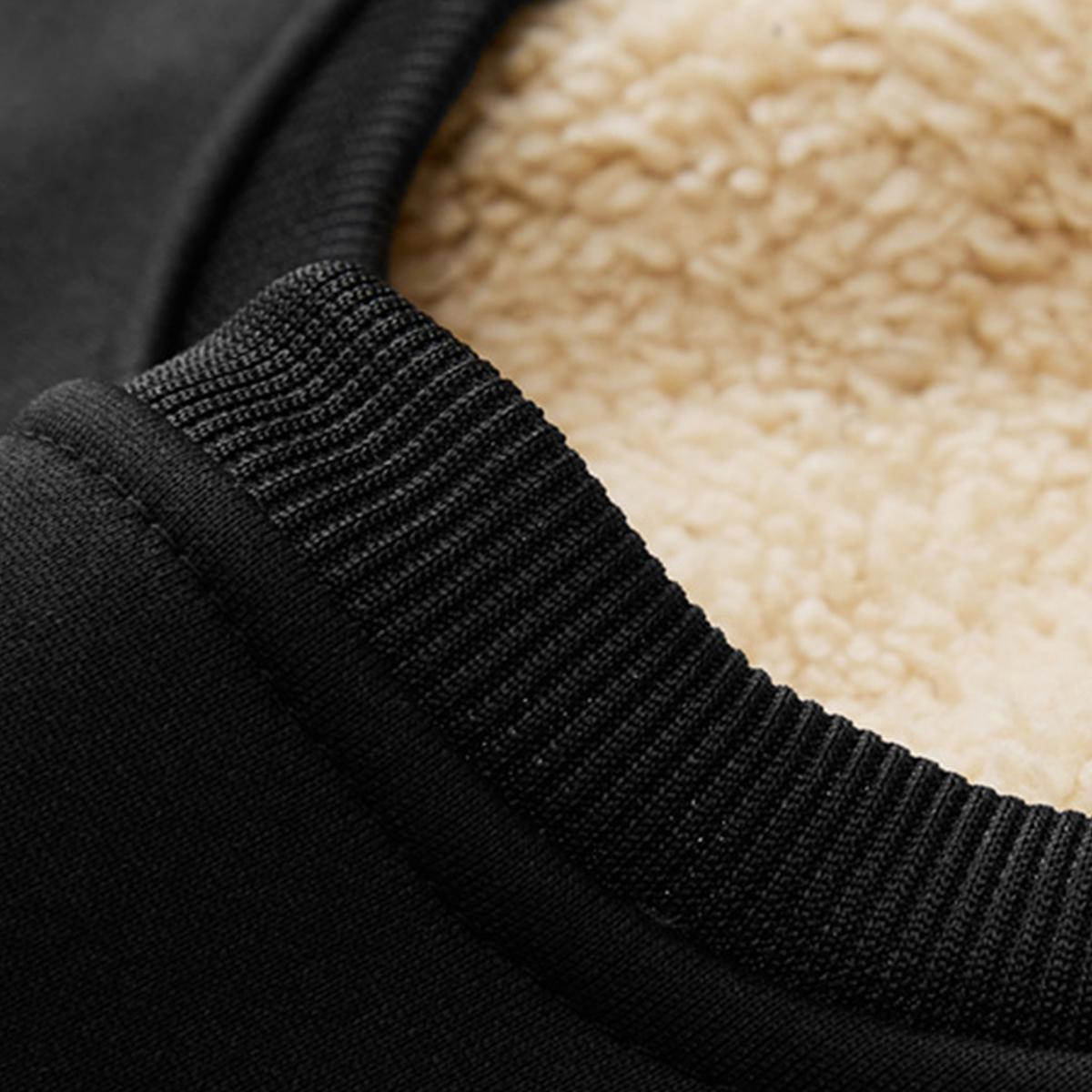 Pack of 3 men's solid color crew neck warm shirts, long-sleeve casual tops for autumn and winter, featuring a casual warm style with a windproof fabric made of faux fleece lining for everyday wear. SpringStatements