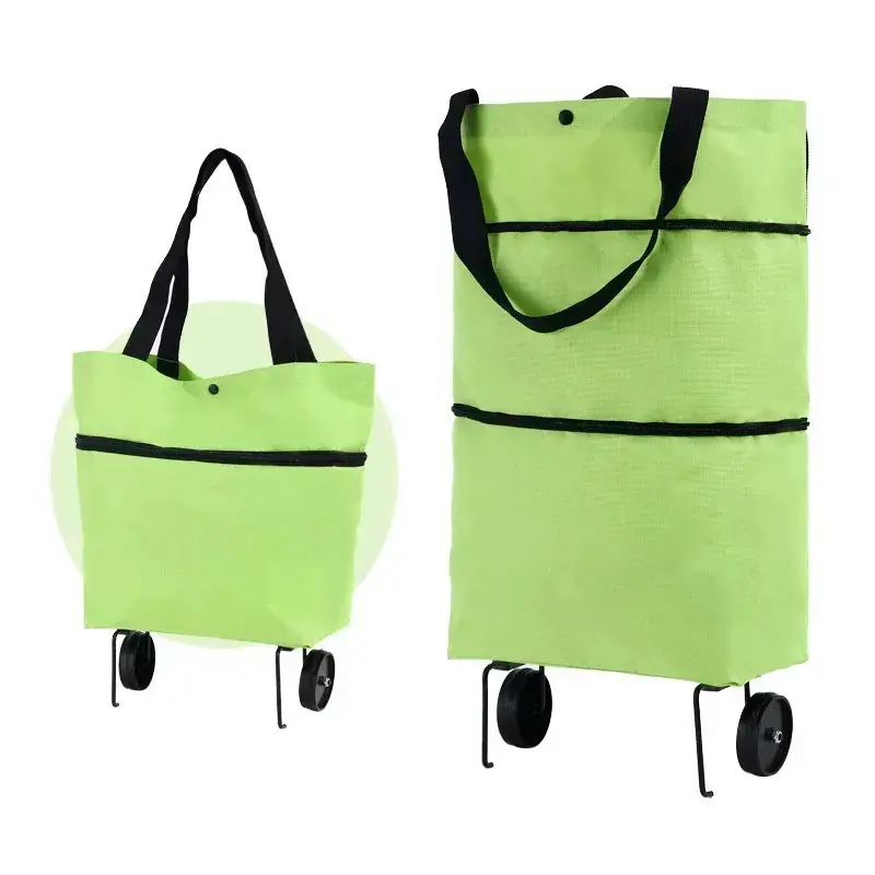 Portable Shopping Cart Foldable Grocery Trolley Lightweight with Wheels for Home Delivery Handcart Small Trailer Ideal for Shopping Tasks, Utility Carts Canvas Tote