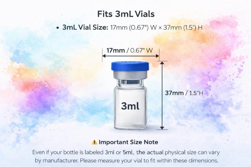 Peptide Storage Box 3ml Vial Storage Container. Multiple Sizes and Colors Available. V2