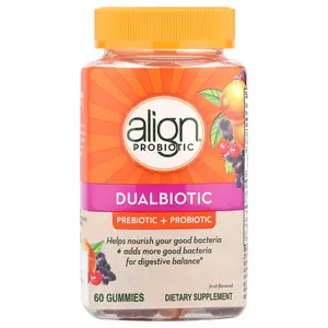 Align Probiotics Dualbiotic, Prebiotic + Probiotic, Fruit, 60 Gummies Align Probiotics Dualbiotic, Prebiotic + Probiotic, Fruit, 60 Gummies