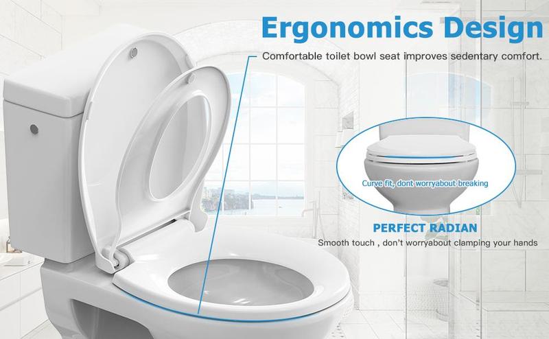 【GARVEE】Round Toilet Seat, Built-in potty training seat slow close, never loosen, fits adults and toddlers 【GARVEE】Round Toilet Seat, Built-in potty training seat slow close, never loosen, fits adults and toddlers