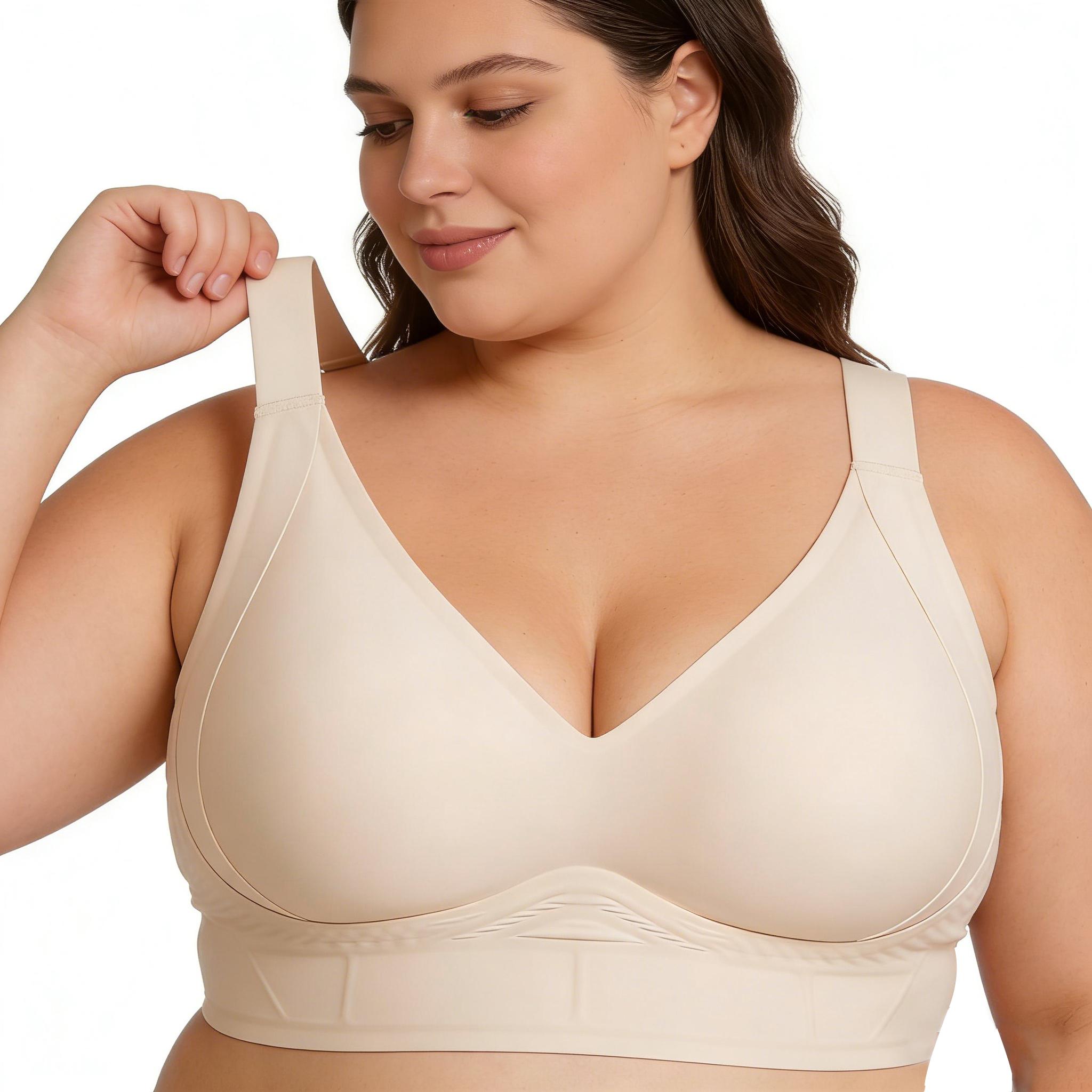 NOVIMA New Plus Size Bra for Women,B-FCups,Wirefree Full Coverage Comfort Slimming Anti-Sagging with 7-Row Hook Strong Support & Push Up second skin wear comfortable breathable mesh cup