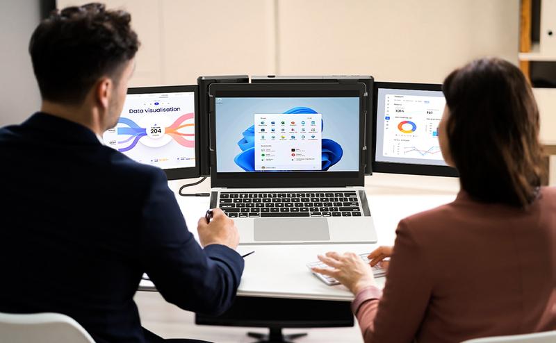 【OPENBOX】Triple Portable Monitor for Laptop Screen Extender Dual Monitor 12 Inch FHD 1080P Tri Screen Display One Type-C Cable Connect for 13.3-16.5 Inch Laptop【MacBook Only】 【OPENBOX】Triple Portable Monitor for Laptop Screen Extender Dual Monitor 12 Inch FHD 1080P Tri Screen Display One Type-C Cable Connect for 13.3-16.5 Inch Laptop【MacBook Only】