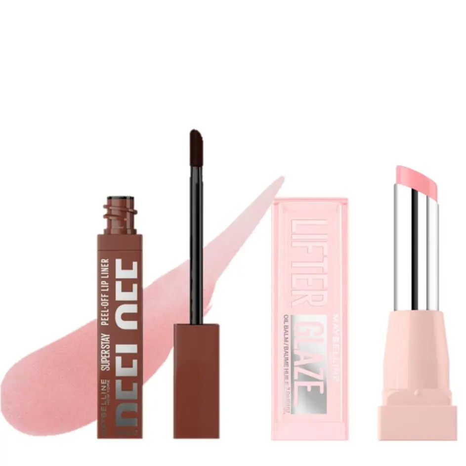 Peel-Off Liner & Lifter Glaze Hydrating Tinted Lip Balm Duo, Maybelline New York