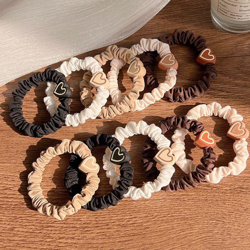 New heart-shaped hair tie for women, high elasticity hair accessory/headband - random color
