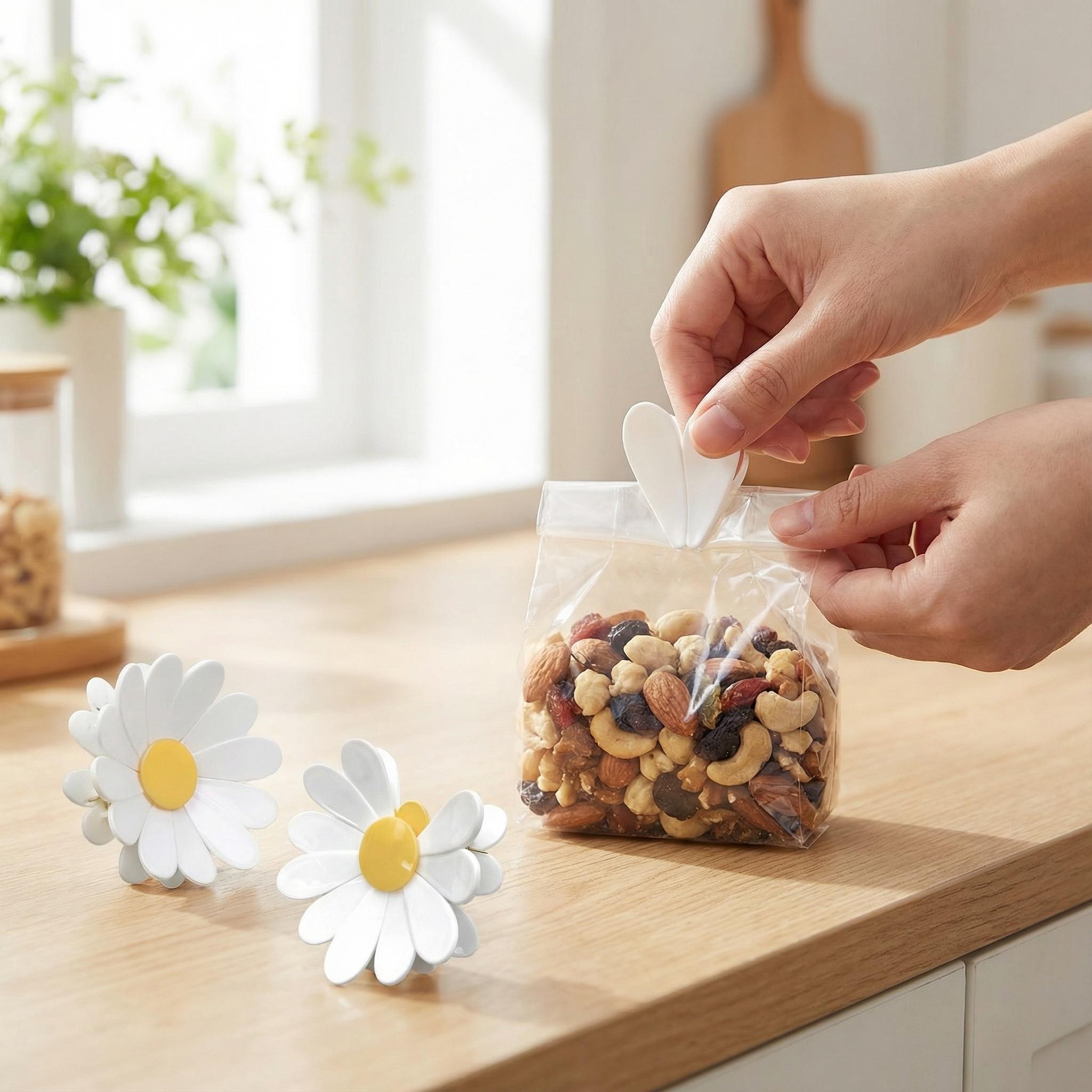 1 PC Magnetic Cherry Blossom Bag Clips,Magnetic Cherry Blossom Refrigerator Sealing Clip, Pink Sakura Food Sealing Clip for Snack, Bread & Pet Food Storage, Fridge Organizer & Kitchen Decor Gift