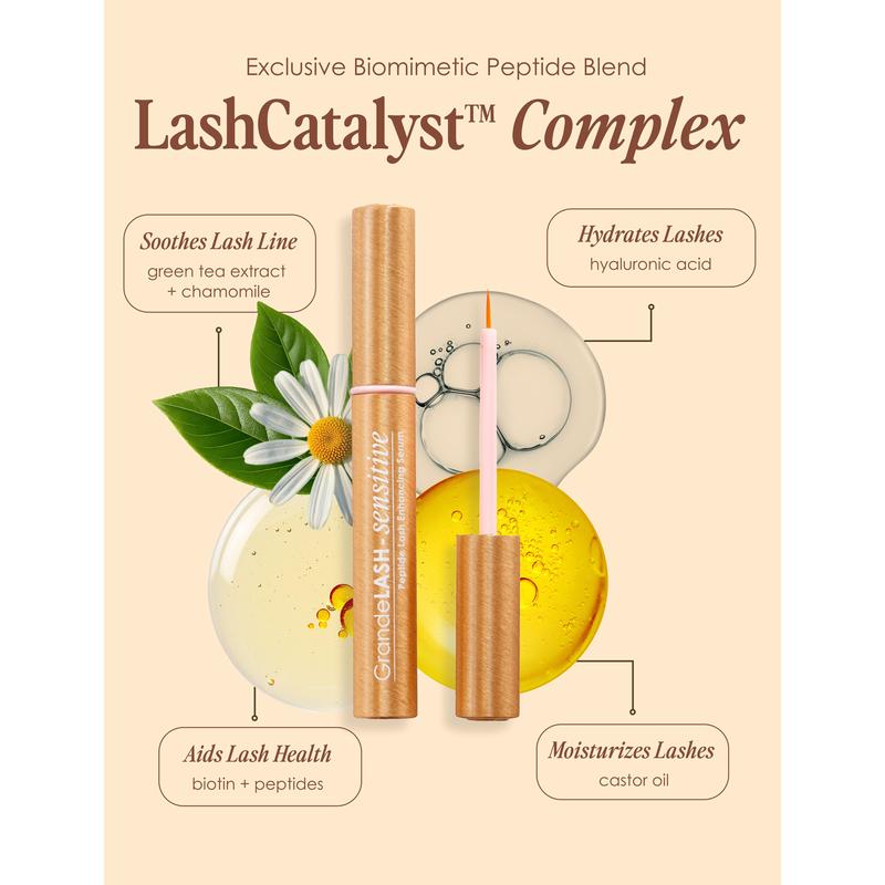 GrandeLASH-Sensitive - Grande Cosmetics - Gentle Formula Lash Serum with LashCatalyst Peptide Complex for Thicker Longer Looking Lashes