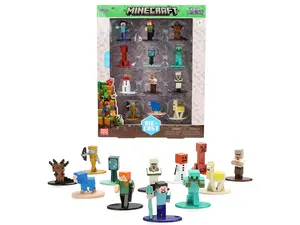 Set of 12 Diecast Figures "Minecraft" Video Game "Nano Metalfigs" Series Diecast Models by Jada