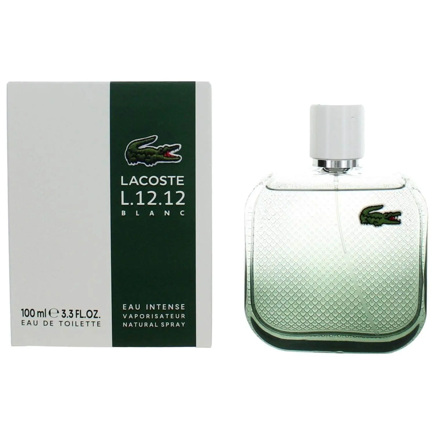 LACOSTE L.12.12 Blanc Intense Men's EDT Cologne (3.3 fl oz) - Boxed Packaged Masculine EDP-Infused Fragrance, Cardamom Hint, Turmeric Top Notes, Fresh Aroma, New in Box, Boxed Men's Fragrance