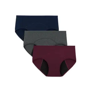 INNERSY Period Underwear for Women Teens Leak-Proof Menstrual Cotton Protective Hipster Panties 3-Pack