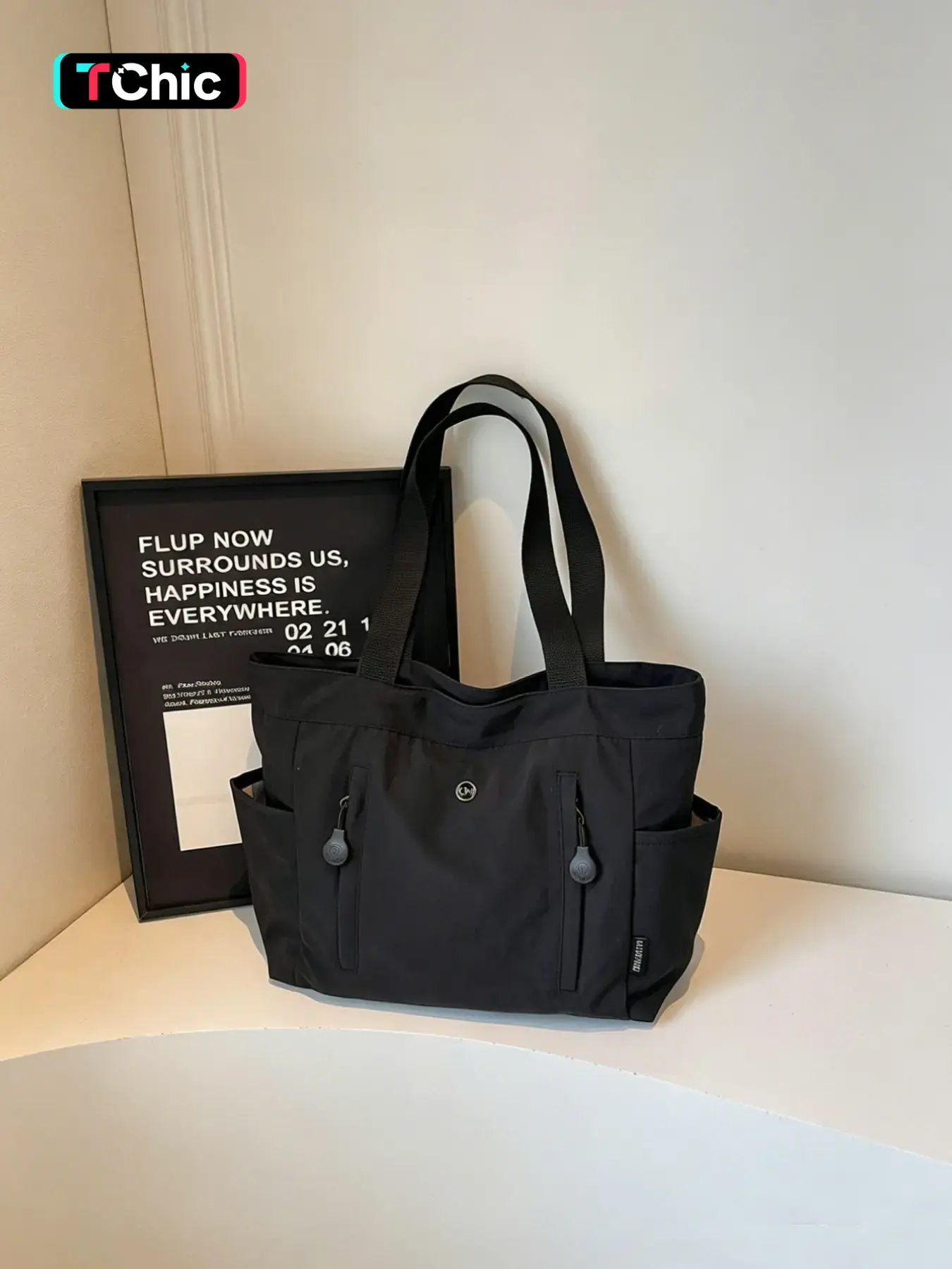 Large-Capacity Soft Multifunctional Commuter Tote Bag, Comfortable Lightweight Spacious Waterproof Nylon Shoulder Bag, Fits 15-Inch Laptops, Multiple Side Pockets, Suitable for Daily Use, Everyday Tote, Casual Commuter Bag