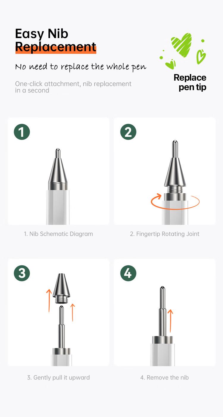Biaze 3-in-1 Multifunctional Magnetic Stylus for iPad, Palm Repulsion, Tilt Sensitive, Active Touchscreen Pen, Compatible with Tablets and Phones