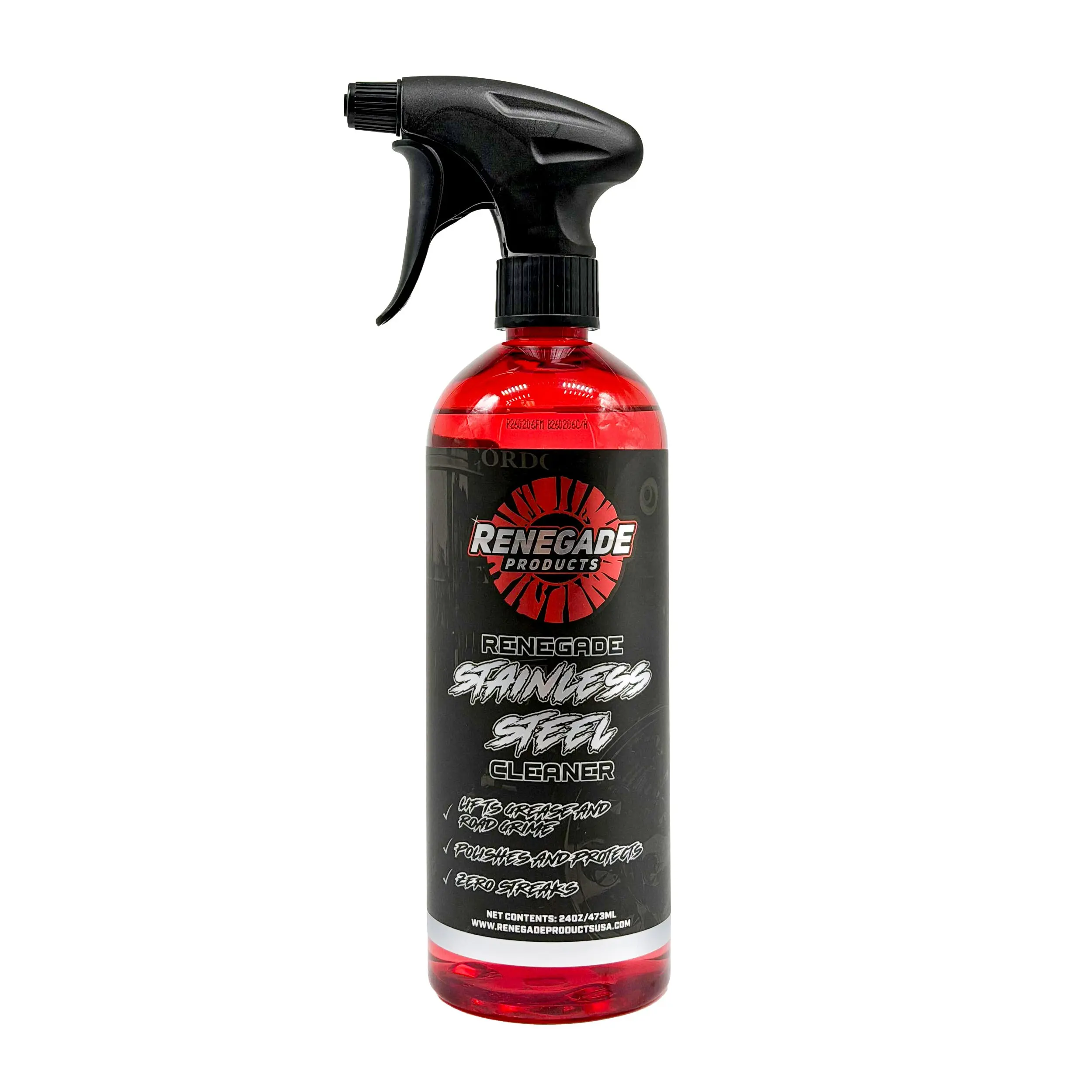 Renegade Products Stainless Steel Cleaner - Streak-Free Stainless Steel Polish & Metal Surface Cleaner 24 Oz – Removes Grease, Grime & Fingerprints – Triple-Action Shine & Protection