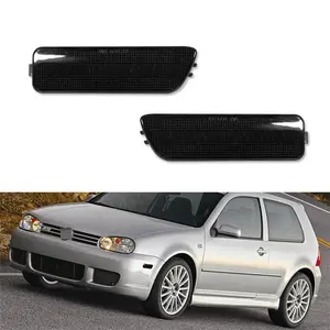 Smoked Lens Front Bumper Side Marker Housings Lights For VW MK4 Golf R32 GTI Jetta Cabrio Replace OEM : 1JM945071 1J0945071A 1J0945071B 1JM945072 1J0945072A 1J0945072B