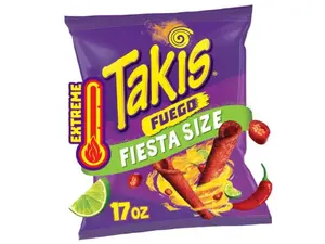 Fuego Style Rolled Tortilla Chips – 17 oz Fiesta Size Bag – Hot Chili Pepper & Lime Flavor – Extra Spicy Crunchy Snack