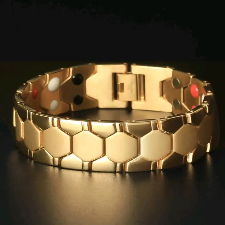 Men's Rust-Resist Steel Open Bangle - Adjustable Detachable Magnetic Buckle, Hex Bead Texture, Energy Bead, Classic Sliding Design, Retro Minimalist Luxury Fashion Accessory, Boyfriend Gift, Daily Wear, Party Use, Exquisite Packaging, Wholesale Option