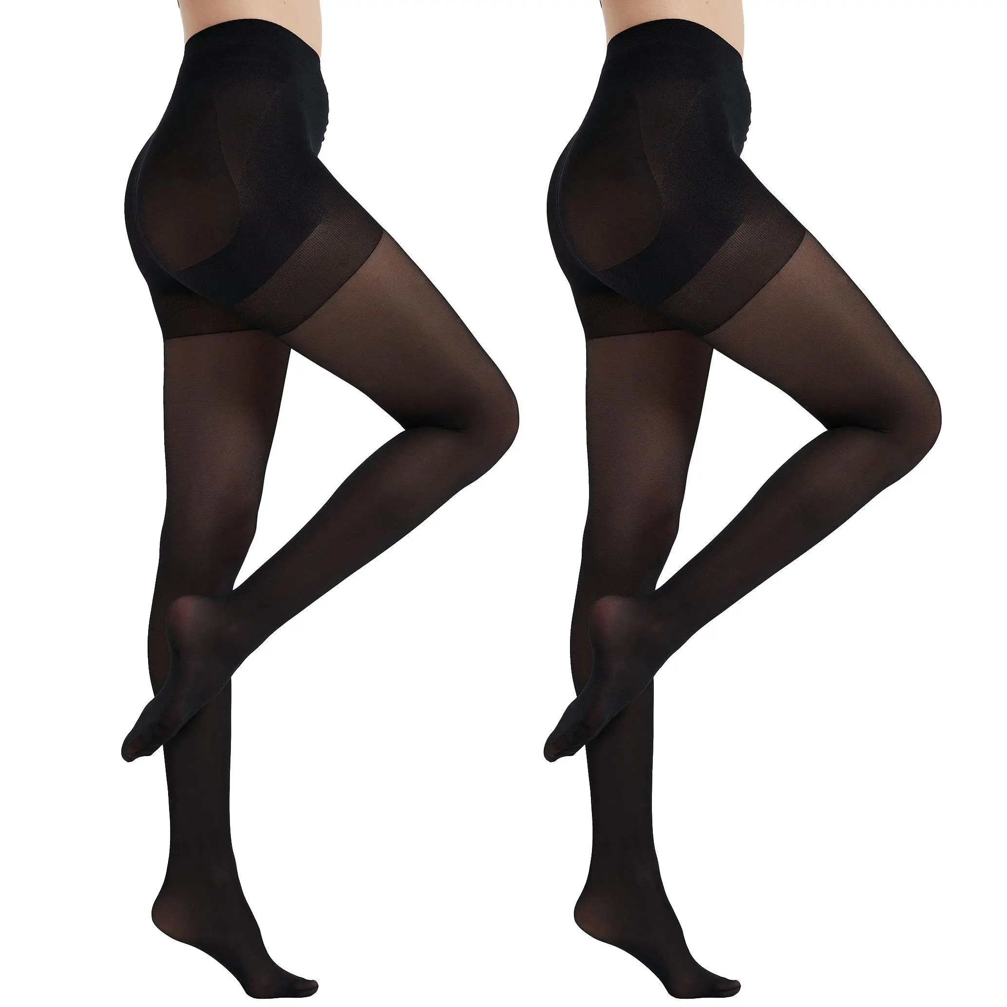 CITYSTL Women's 40D High-Waist Sheer Full-Length Polyester Sculpting Shapewear Pantyhose - Lightweight Supportive Sheer Hosiery with Butt-Lifting, Tummy Flattening, Waist Reduction, Posture Improvement for Dress & Everyday Wear (Black, Snug, Nude Option)