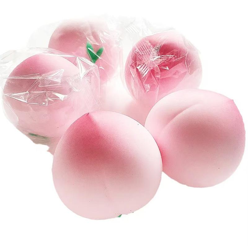 Realistic Peach Squishy Toy - Super Soft Slow Rising Scented Fruit Stress Reliever, Kawaii Peach Squeeze Toy for Anxiety Relief, Aesthetic Desk Fidget Toy for Kids & Adults, Viral ASMR Gift