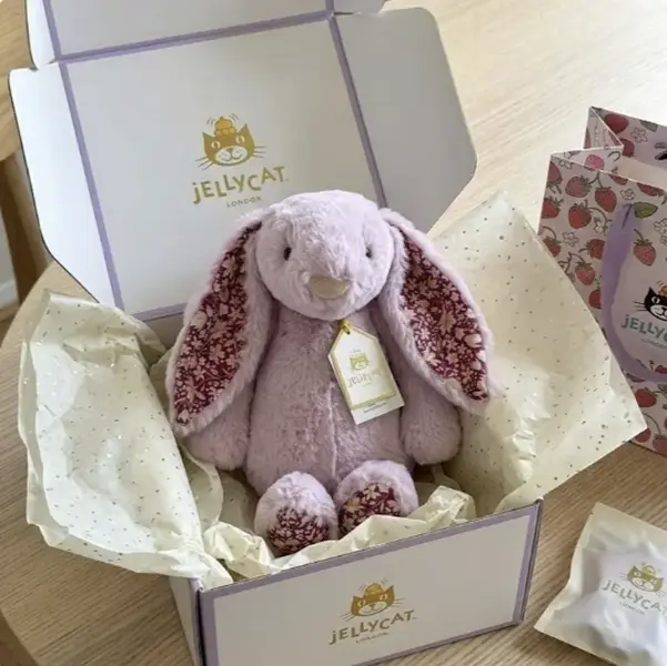 Jellycat Blossom Bunny Stuffed Animal with Floral Details, Soft Long-Ear Rabbit Gift for Easter, Birthdays and Nursery Decor