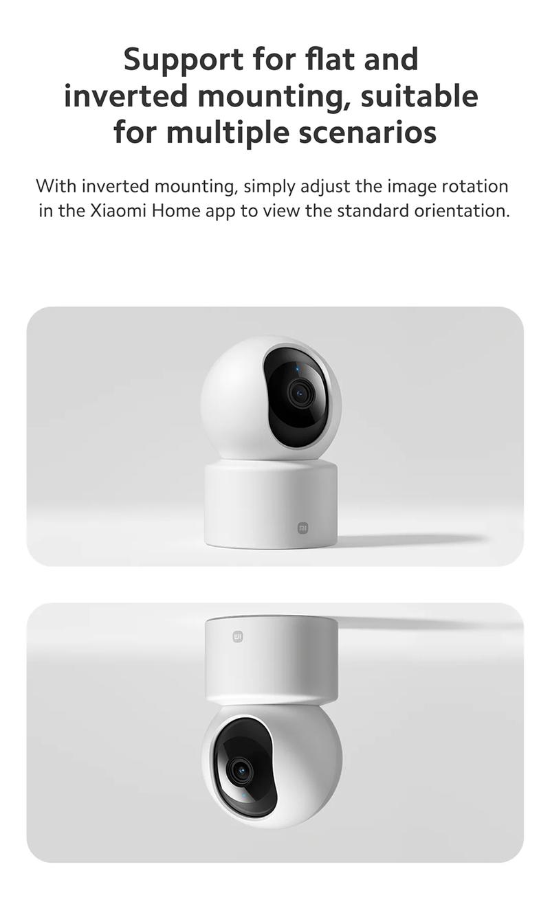 Xiaomi Smart Camera C301 Wireless 3MP ultra-clear visual experience, Human detection and active alert, Night Vision, Real-time two-way voice calls Safety Card Chip Lens