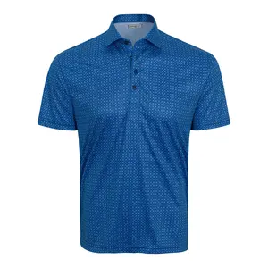 Semi-Spread Collar Polo Lattice Blue