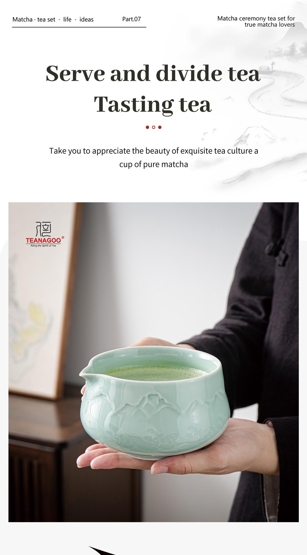 TEANAGOO Christmas Blue Matcha Set 7-Piece Matcha Kit with Gradient Ceramic Bowl Bamboo Whisk Scoop & Sifter Cozy Holiday Gift for Tea Lovers