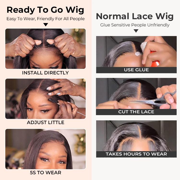 [Spring 2026] Alipearl Hair Half Up Half Down Straight Braided Bob Wig 13x4 Lace Frontal Pre Styled Glueless Ponytail Wig Human Hair Pre Bleached Pre Cut  Beginner Friendly