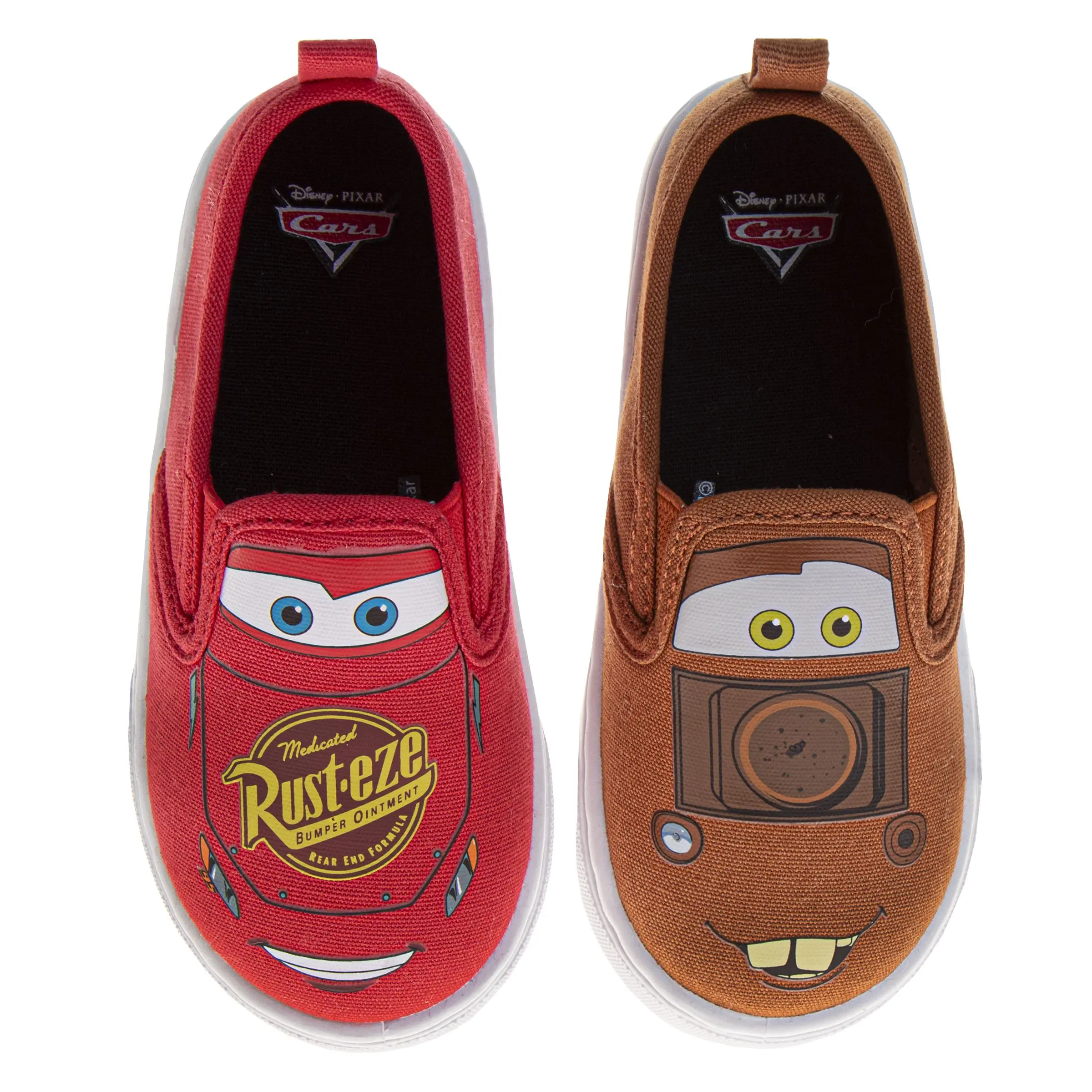 Cars Boys Mismatched Slip-On Canvas Sneakers Featuring Lightning McQueen (Little Kid)