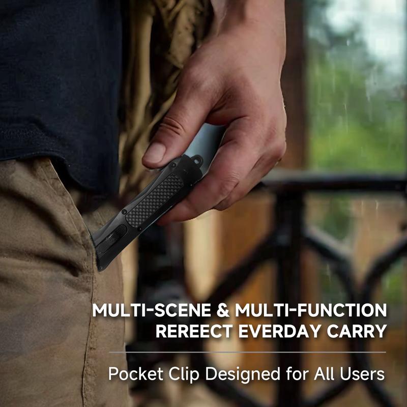 8.2-Inch Portable Utility Knife - High Performance D2 Steel & G10 Handle, Blue Feather Texture Design, Lightweight Tool for Camping & Home Projects, Perfect Holiday Gift