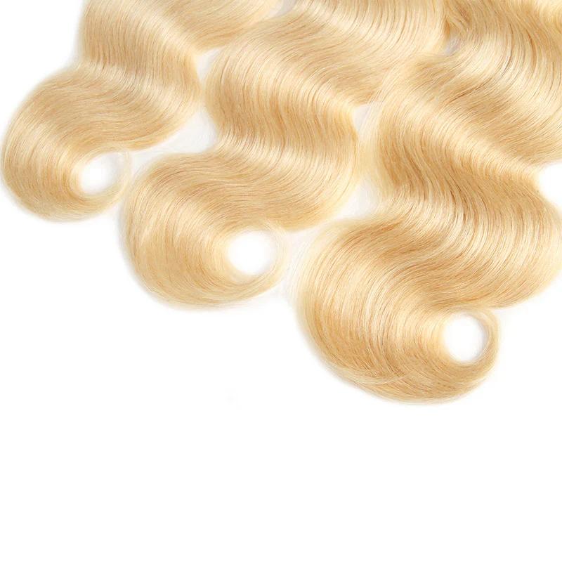 613 Blonde Human Hair Bundles Body Wave Brazilian Human Hair Bundles Straight Hair 3 Bundles