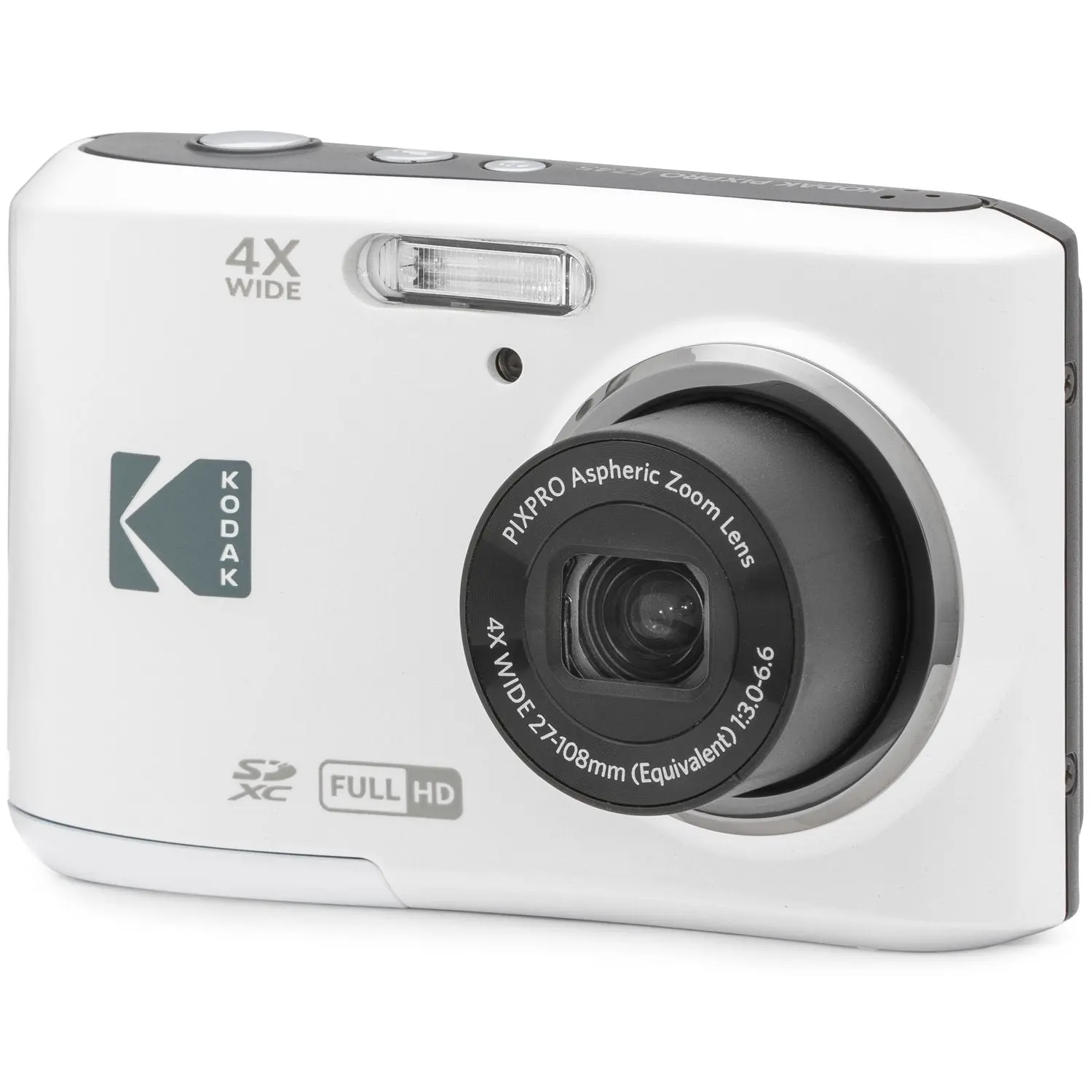 Kodak PIXPRO FZ45 Digital Photography Camera - 16MP Wide-Angle Portable Travel Casual Point & Shoot Camera, White FZ45WH