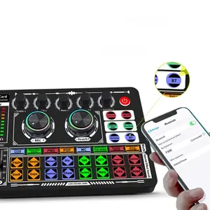 F999  Mixer Podcast Sound Board Live Sound Card for Live Recording Home KTV
