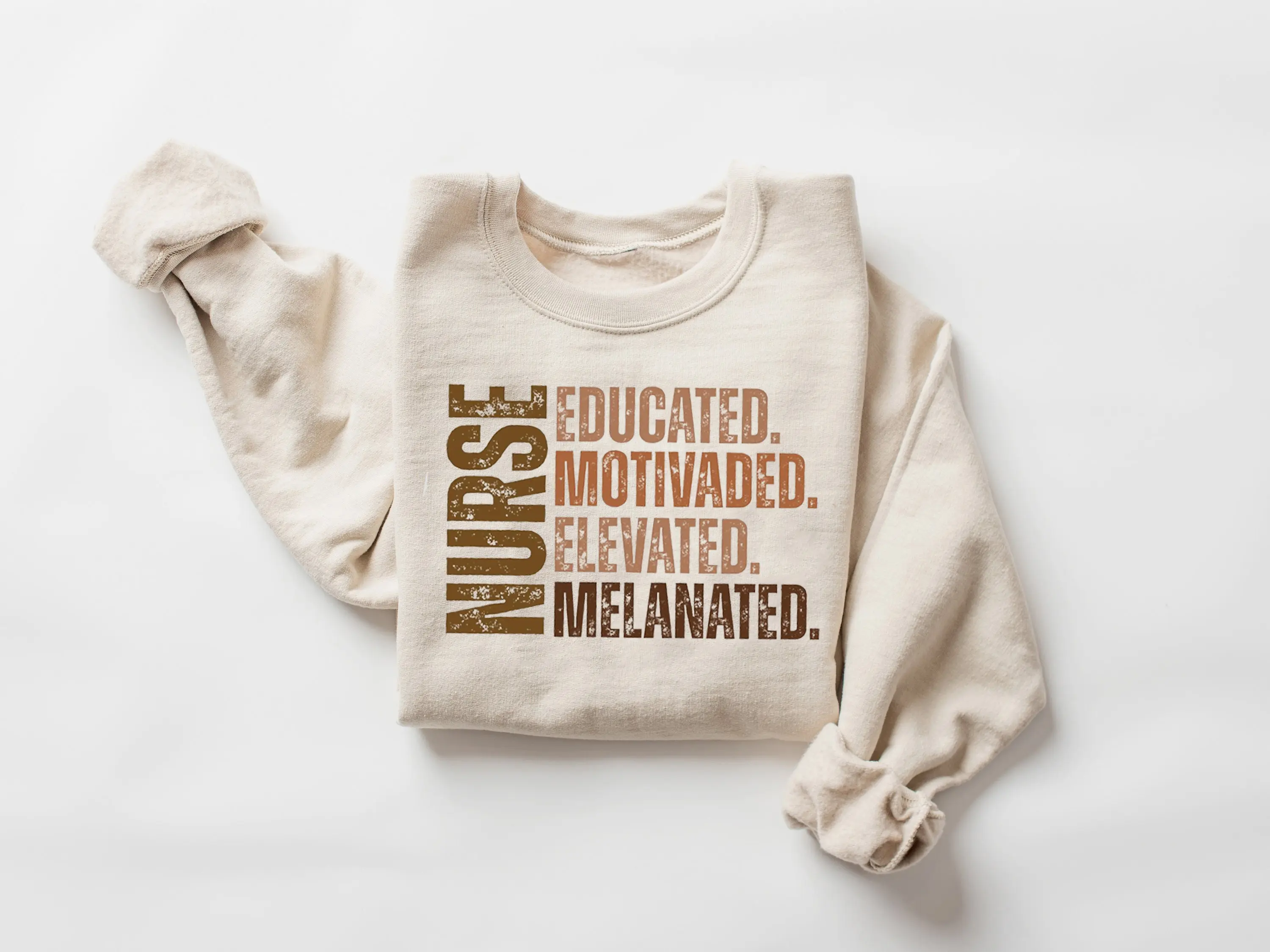 Melanin Nurse Sweatshirt, Educated Motivaded Elevated Melanated Shirt, Black Pride Nurse Tee, Black Woman Nurse, Black Nurse Graduation Gift
