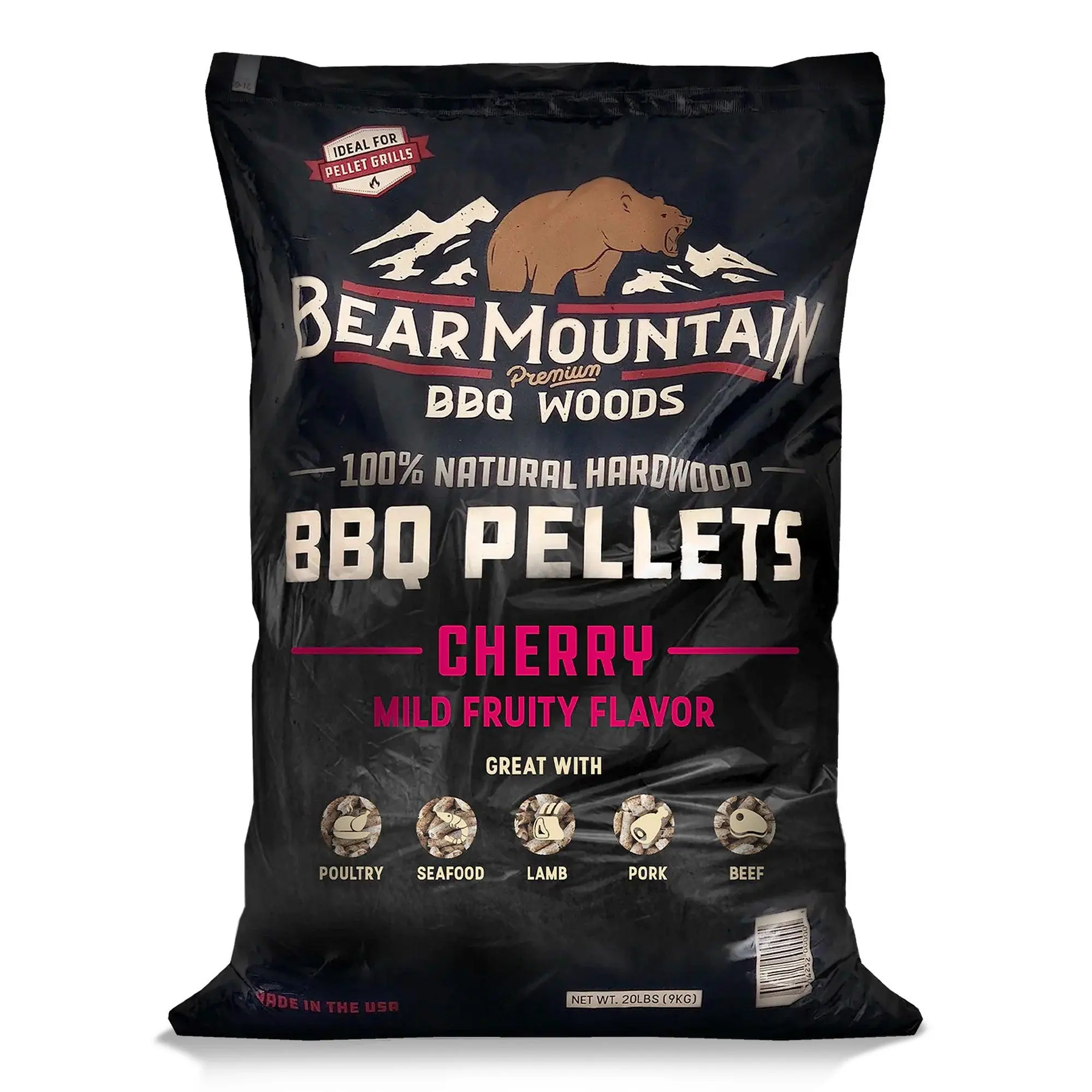 Bear Mountain BBQ Premium All-Natural Hardwood Cherry BBQ Smoker Pellets, 20 lbs Bear Mountain BBQ Premium All-Natural Hardwood Cherry BBQ Smoker Pellets, 20 lbs