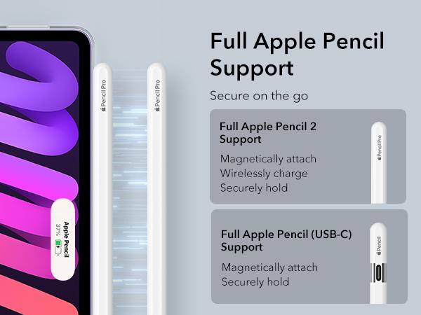 ESR Classic Series Case for iPad mini 6/7, Yellowing Resistant, Hard Back, Thin and Lightweight, Shock and Drop Protection, Supports Pencil Pro and Pencil(USB-C)