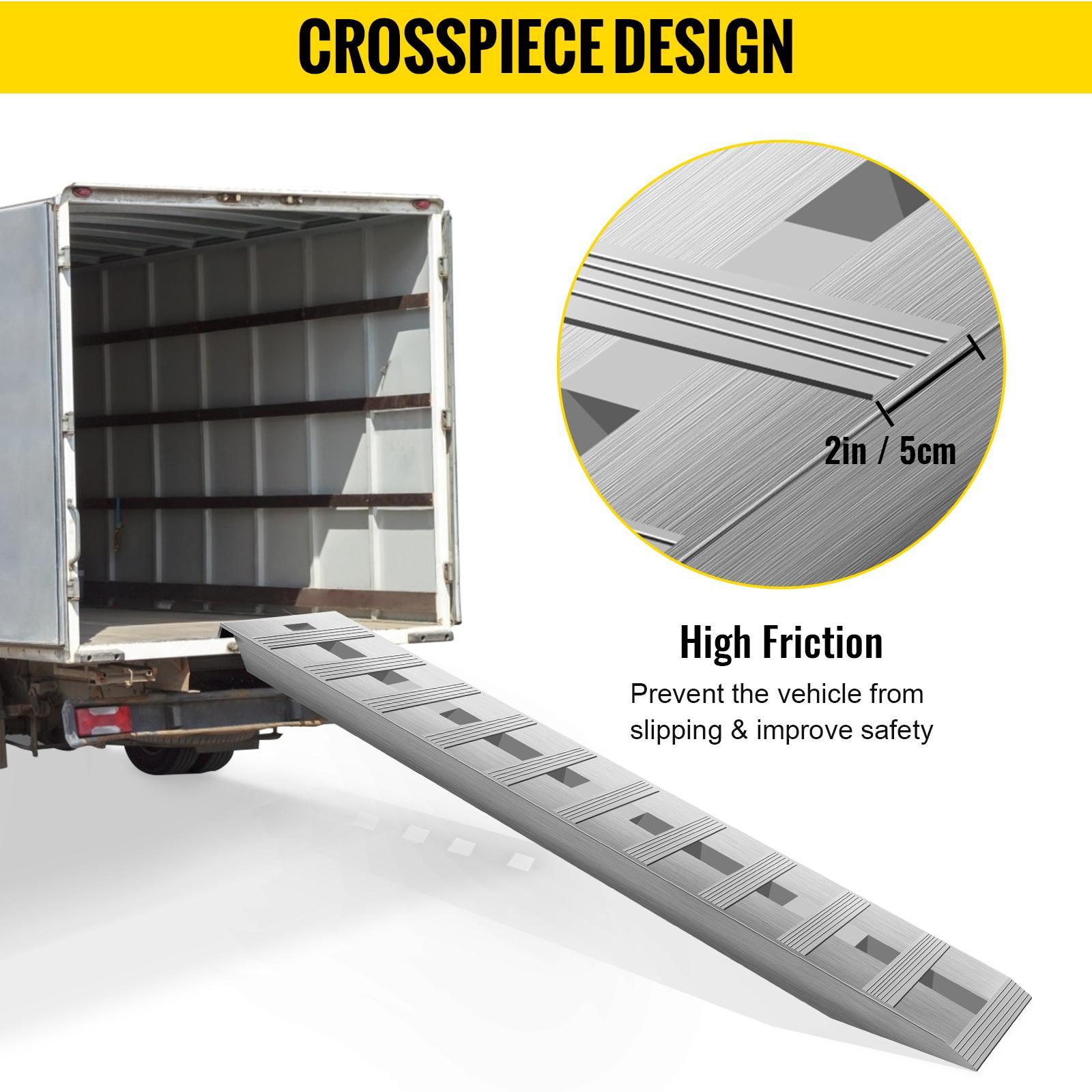 VEVOR 60'' X 12'' X 2.5''Aluminum Trailer Ramps 6000LBS Total Beavertail Hook End 1 Pair 2 Ramps