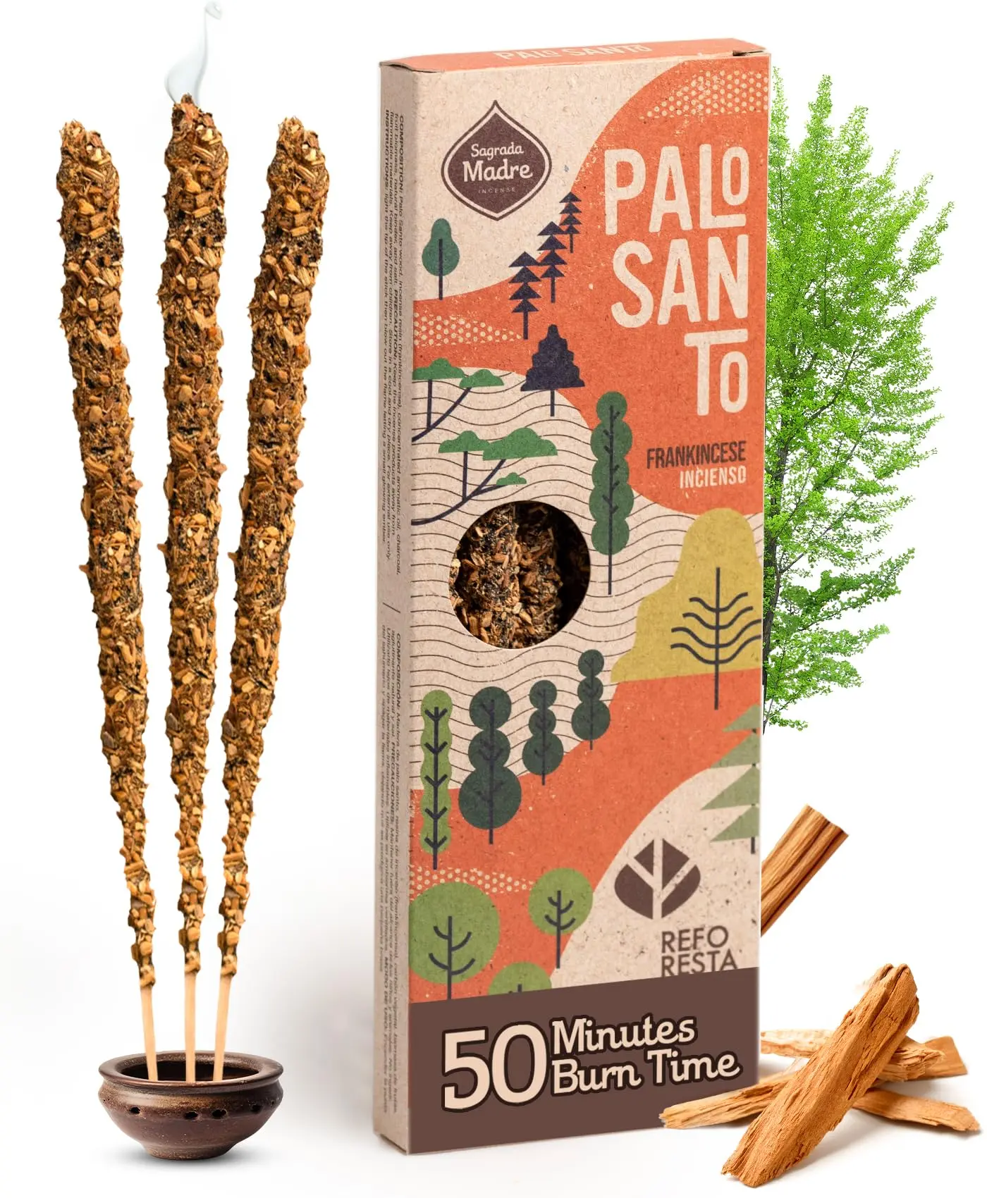 Natural Palo Santo Incense Sticks for Meditation & Spiritual Cleansing | Frankincense, Lavender & Sandalwood | Sleep, Stress Relief & Positive Energy | Wild Harvested & Pure – Pack of 4 (50 Min Burn)