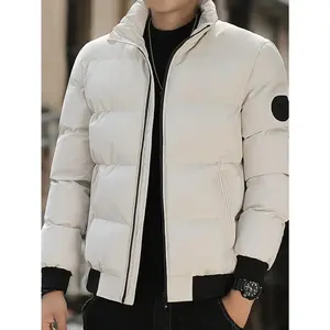 Men's Thermal Windproof Casual Jacket - Solid Color, Comfort Fit for Hiking & Outdoor Activities, Zip-Up with Pockets