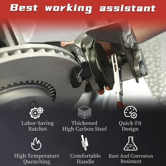 Brake Caliper Press Tool CarPiston Spreader Pad 360 Degree SwingRatchet Hand Wrench Expander for SingleTwin Quad Piston Disc Brake set Accessory