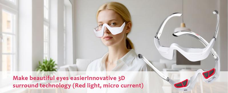 Red Light Therapy Device for Under Eye, Microcurrent Eye face led red light Beauty Device under Eye Massager Eyes Bag Remover for Reduce Dark Circles Puffiness Wrinkles Relax Eye Strain, 660nm Red Light-Therapy Device for Eyes Bag Facial Clear