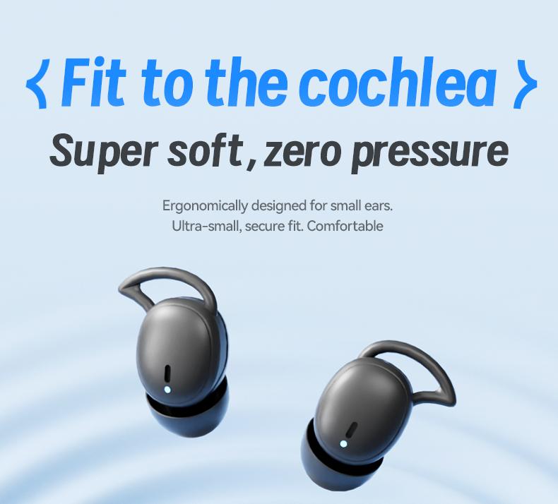 Acer OHR507 New Model Wireless Sleep-Friendly Wireless Earbuds - Comfortable Silicone In-Ear, High-Quality Sound, Long Battery Life, USB-C Charging, Touch Control,Adult Earbud Headphones Audio Headset Electronic stereo sound headphone Soft Earpads Black