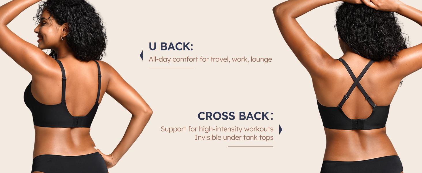 Women's Black jelly bras No Underwire T-Shirt bra Seamless Comfortable Soft Wireless Basic Bridal One Piece Minimalist Everyday Wear with Adjustable Straps Vneck Breathable push up bra