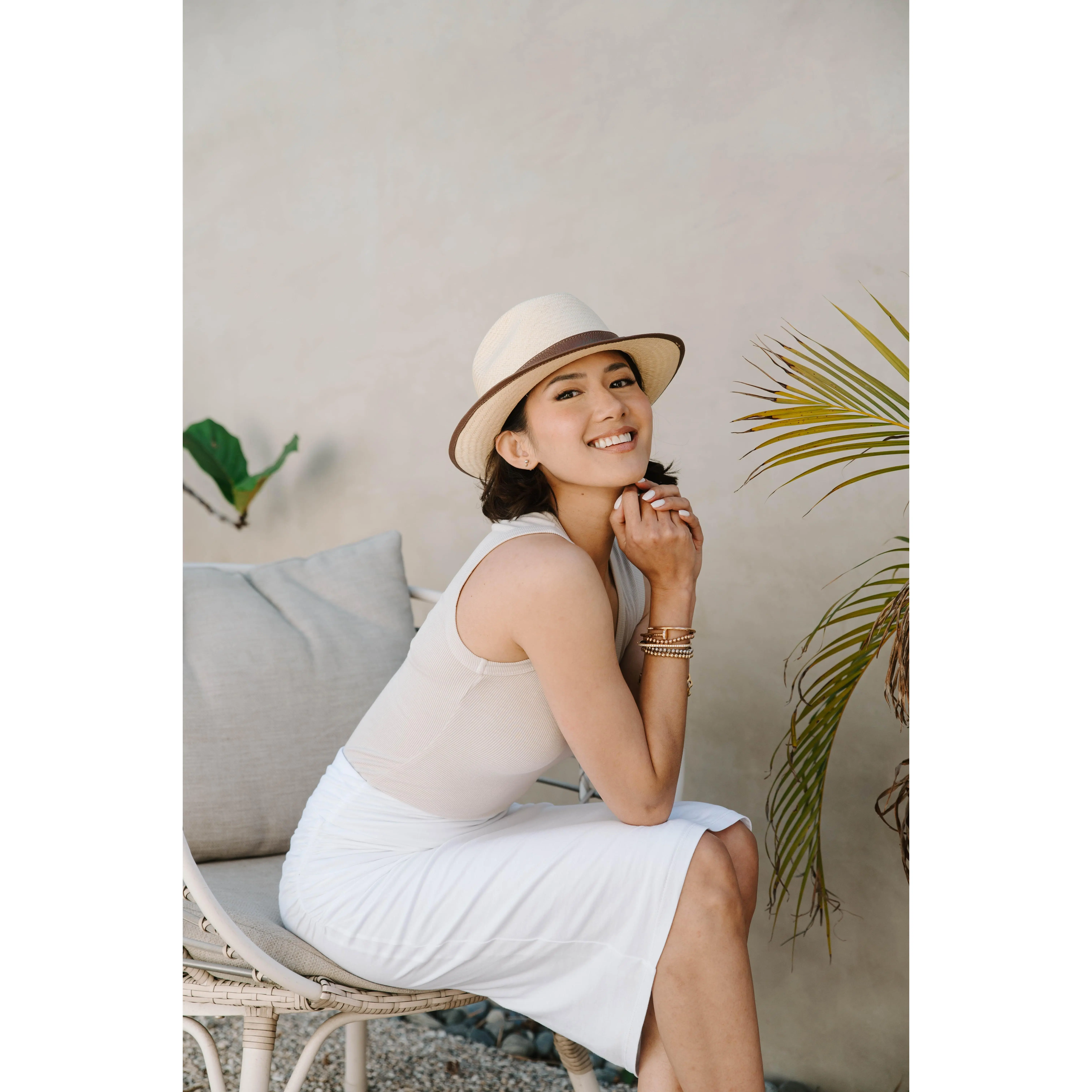 The Debra Double-Lined Jersey Skirt in White