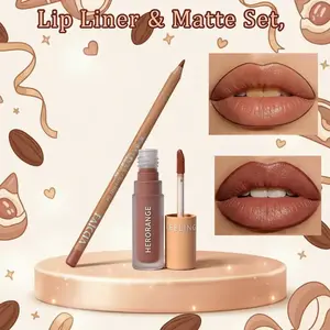 Chocolate Velvet Matte Lipstick Set with 6 Lip Glosses & 2 Lip Liners, Waterproof & Kiss-Proof Long-Lasting Formula, Deep Color Mousse Tint for Everyday Wear, Fall Winter Parties & Festivals, Seasonal Holiday Makeup Gift for Her【1】