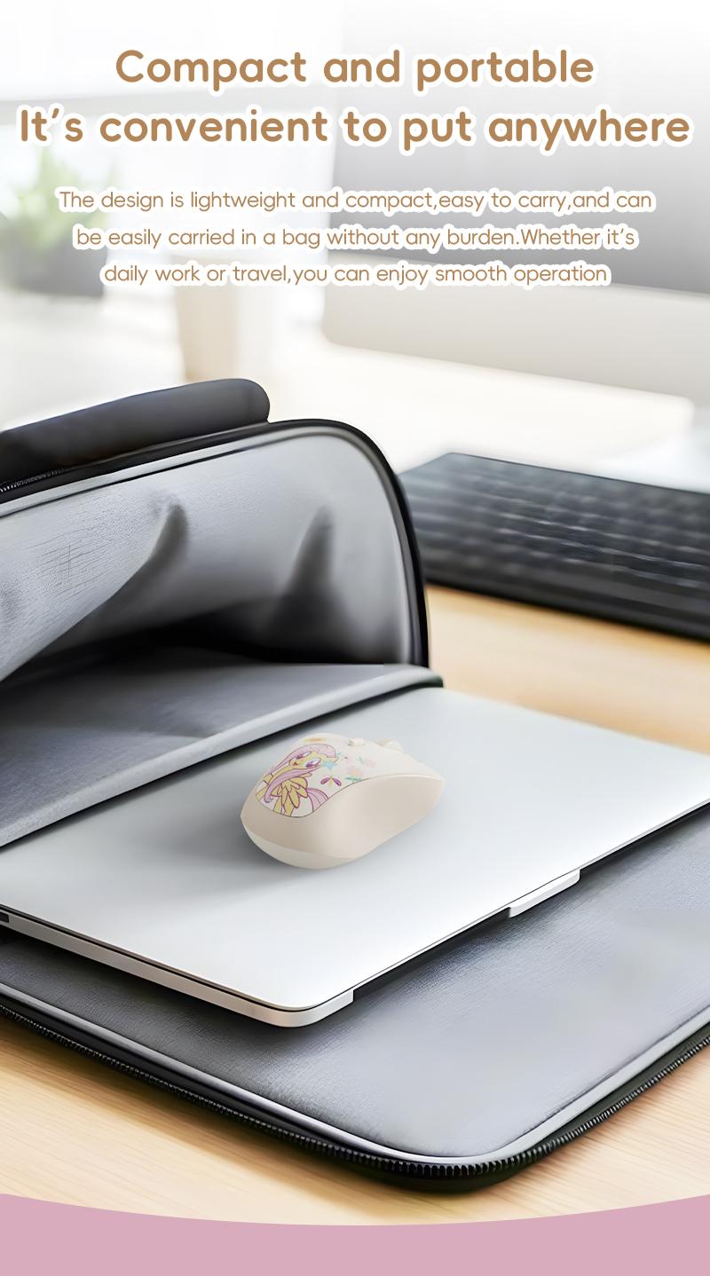 My Little Pony M02 Wireless Mouse Ergonomic Design 2.4 GHz Silent Operation Adjustable DPI Portable Universal Gift for Birthdays Valentine's Day Pink Stickers Slim Mouse TikTokShopHolidayHaul