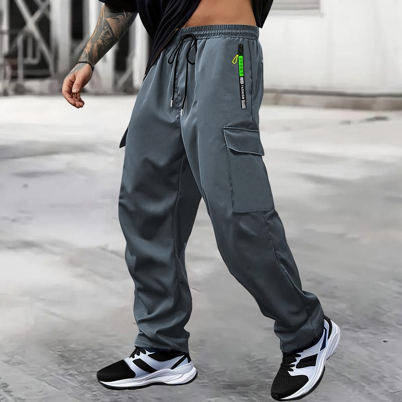 5pcs Men's Oversized Cargo Pants with Zippered Pocket  - Lightweight Work Pants with Multi-Pocket Design for Outdoor, Casual, Gym