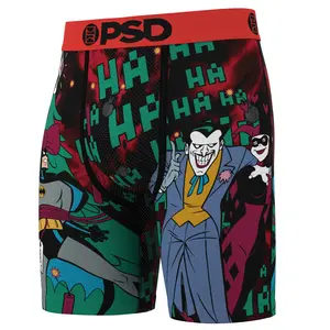 PSD Mens DC Comics Boxer Briefs - Standard Length 7 Inch Inseam, Soft and Breathable Poly Blend Fabric Stretch Activewear Sports