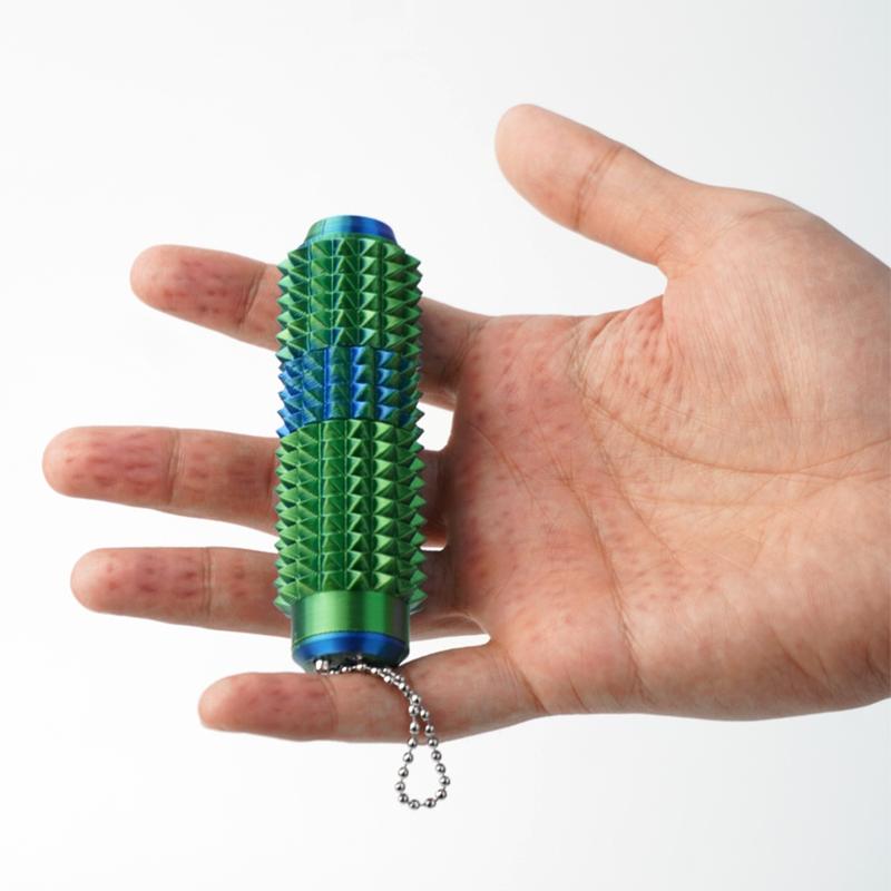 Little Ouchies Grippie 5-in-1 Design for Stress Relief, Button Clicks, Spinners, Portable Stim Tool,Spiky Grippie Stim, 3D Printed Toys Pain Stim Fidget, Pocket Mini Fidget Toy for Adults Novelty Gifts,Grippie stim keychain